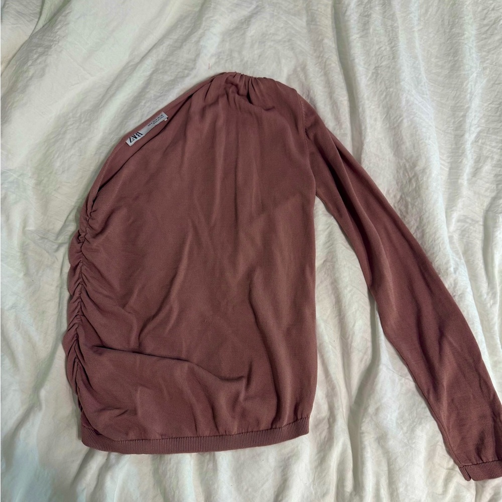 Zara light purple pinkish one sleeve Blouse